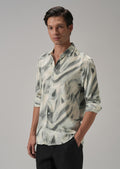 Green Texture Swirl Printed Shirt