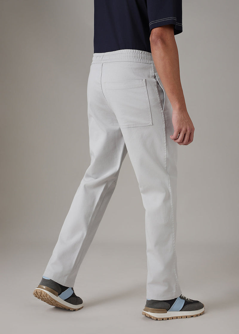 Grey Cotton Drawstring Pant