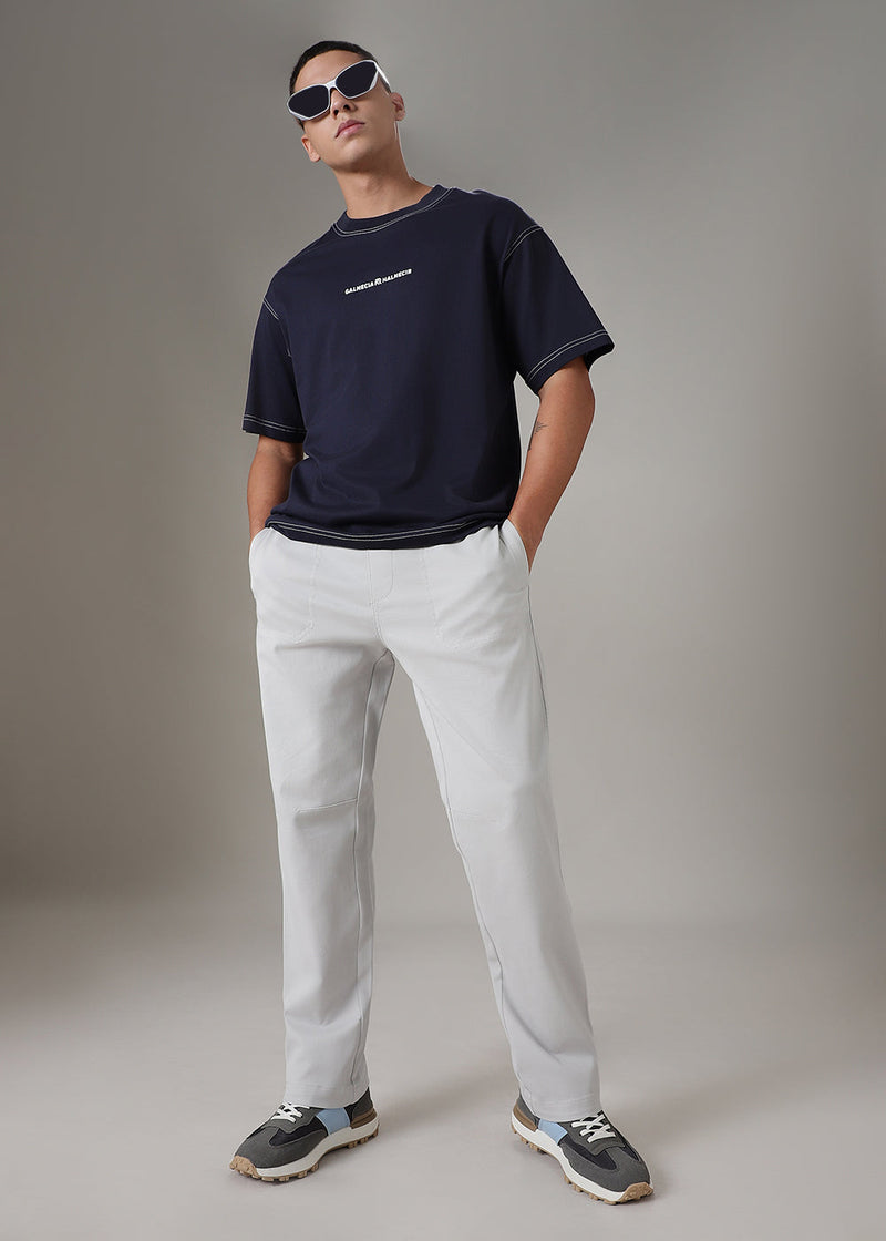 Grey Cotton Drawstring Pant