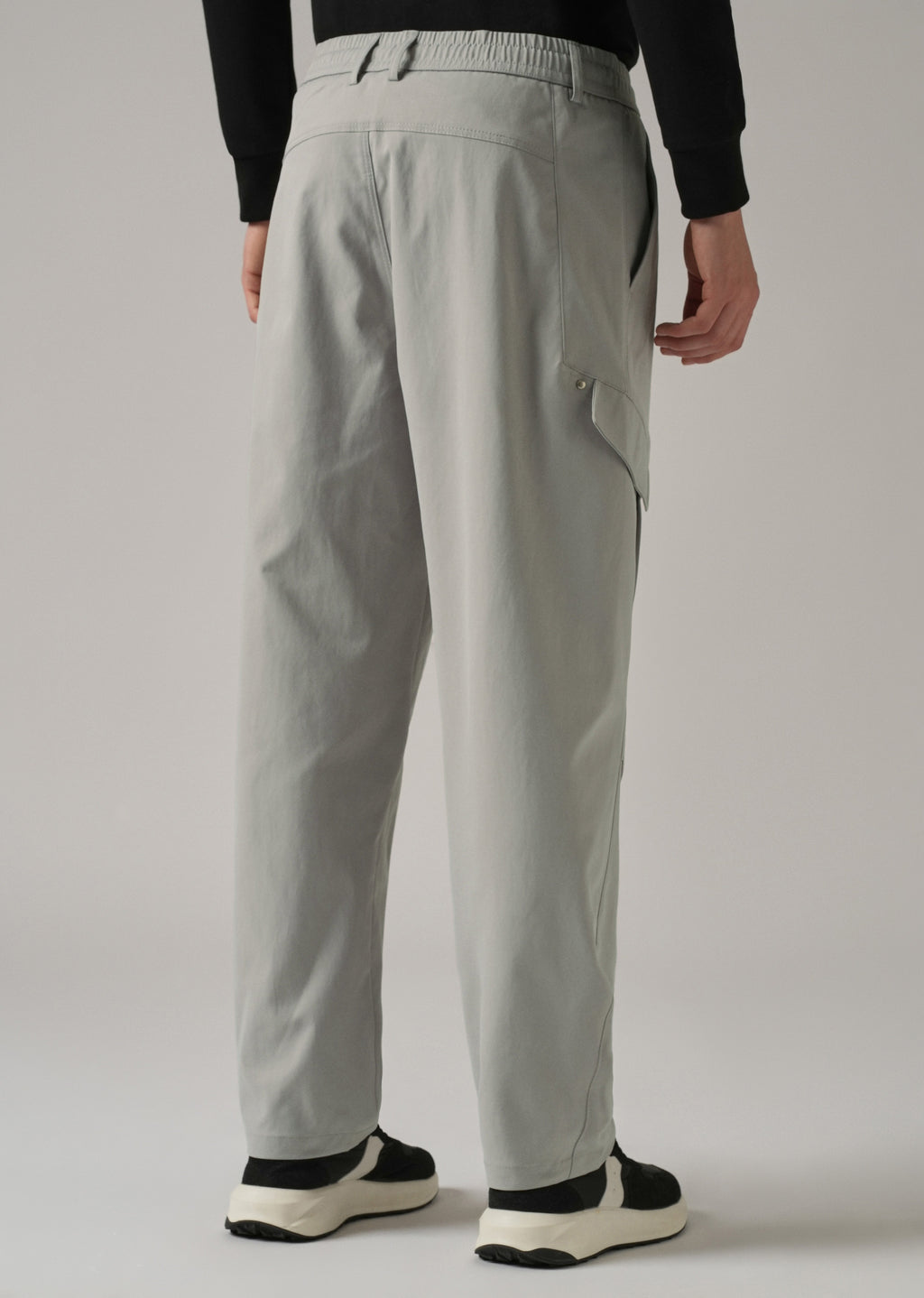 Grey Stone Wash Cargo Pants
