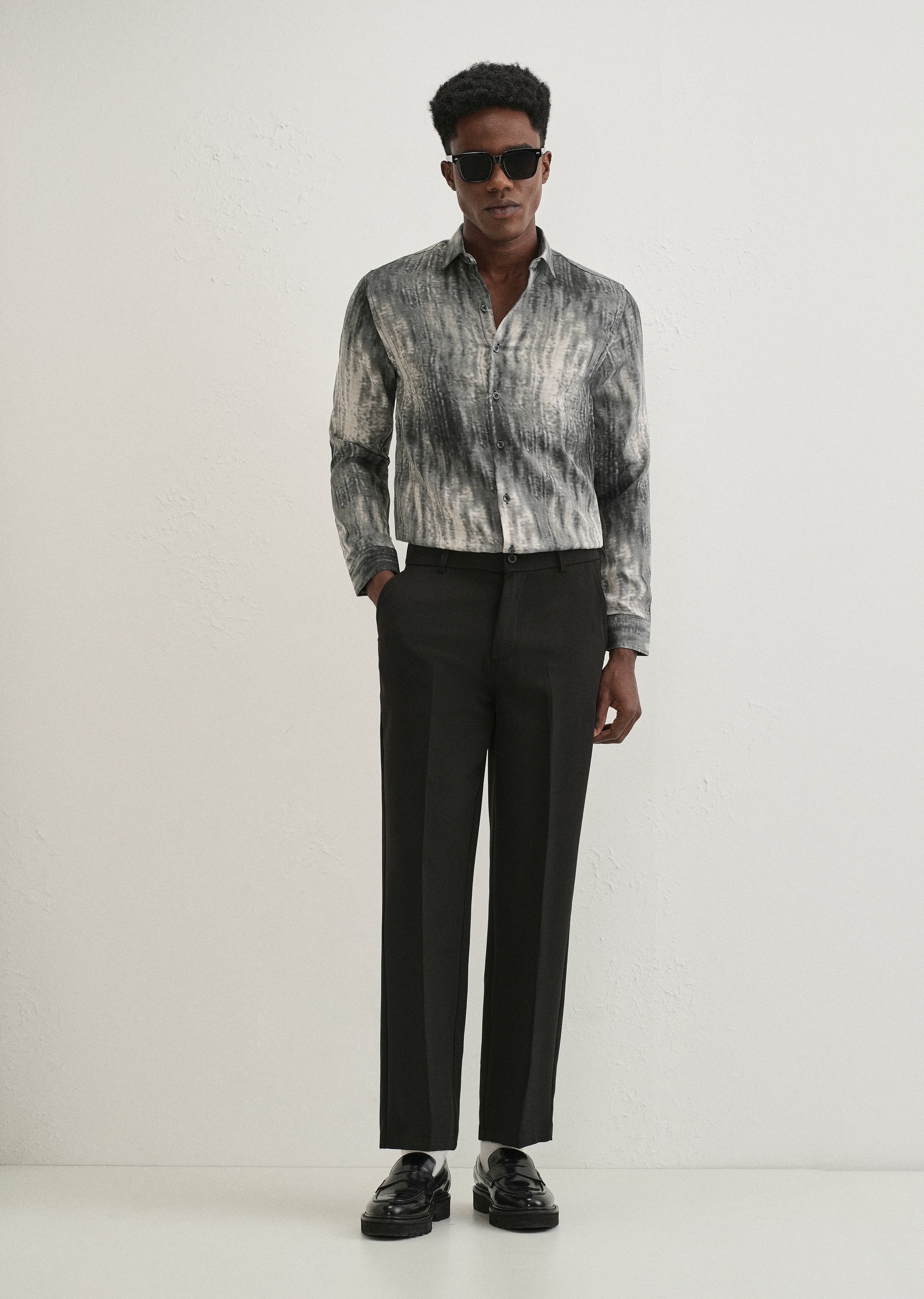 Grey Fade Abstract Printed Shirt