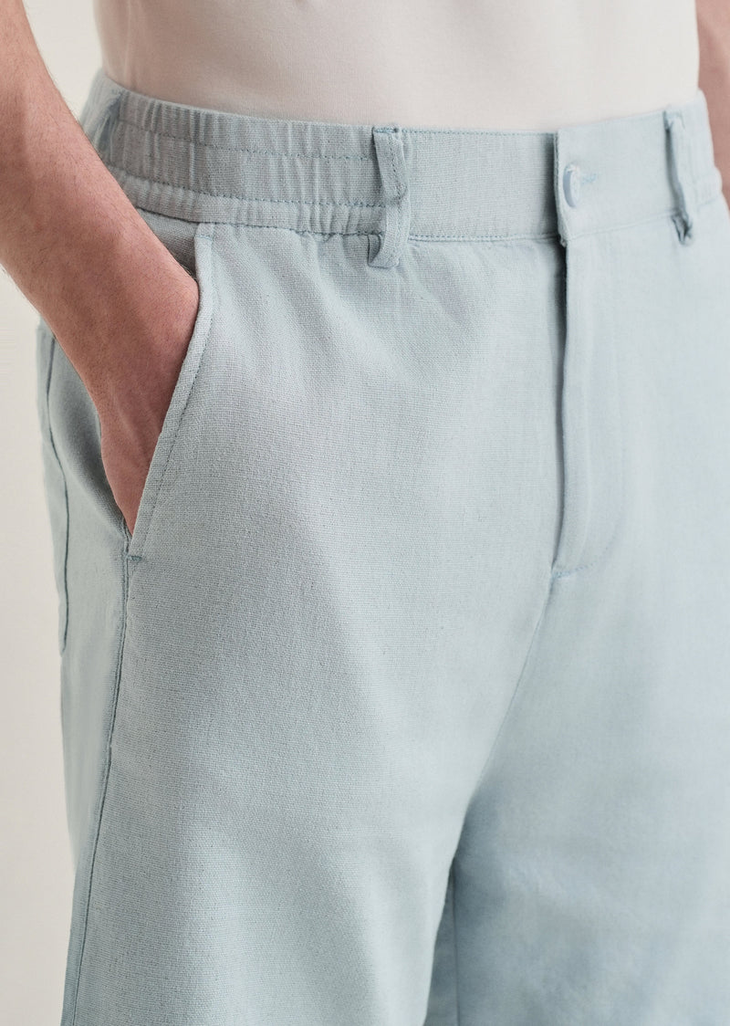 Ice Blue Linen Shorts