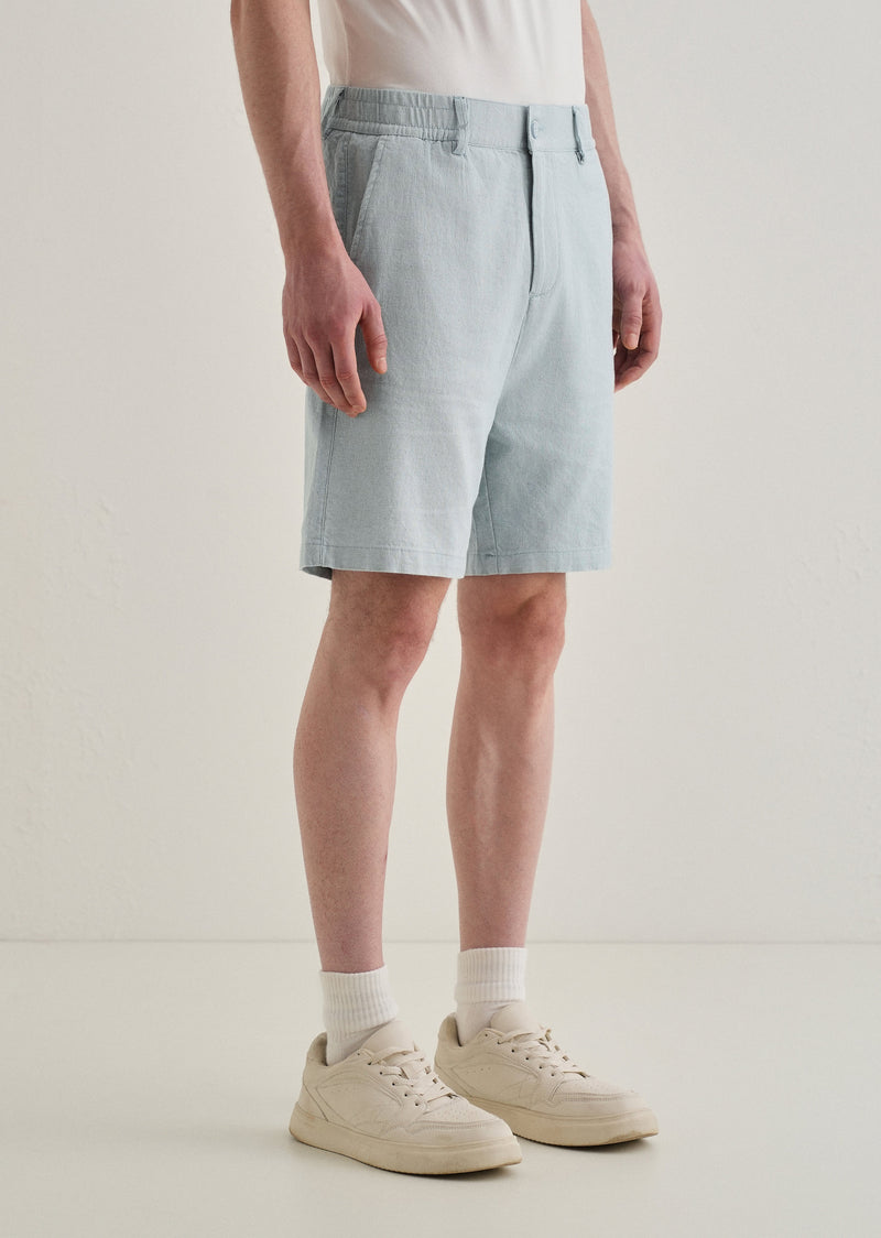 Ice Blue Linen Shorts