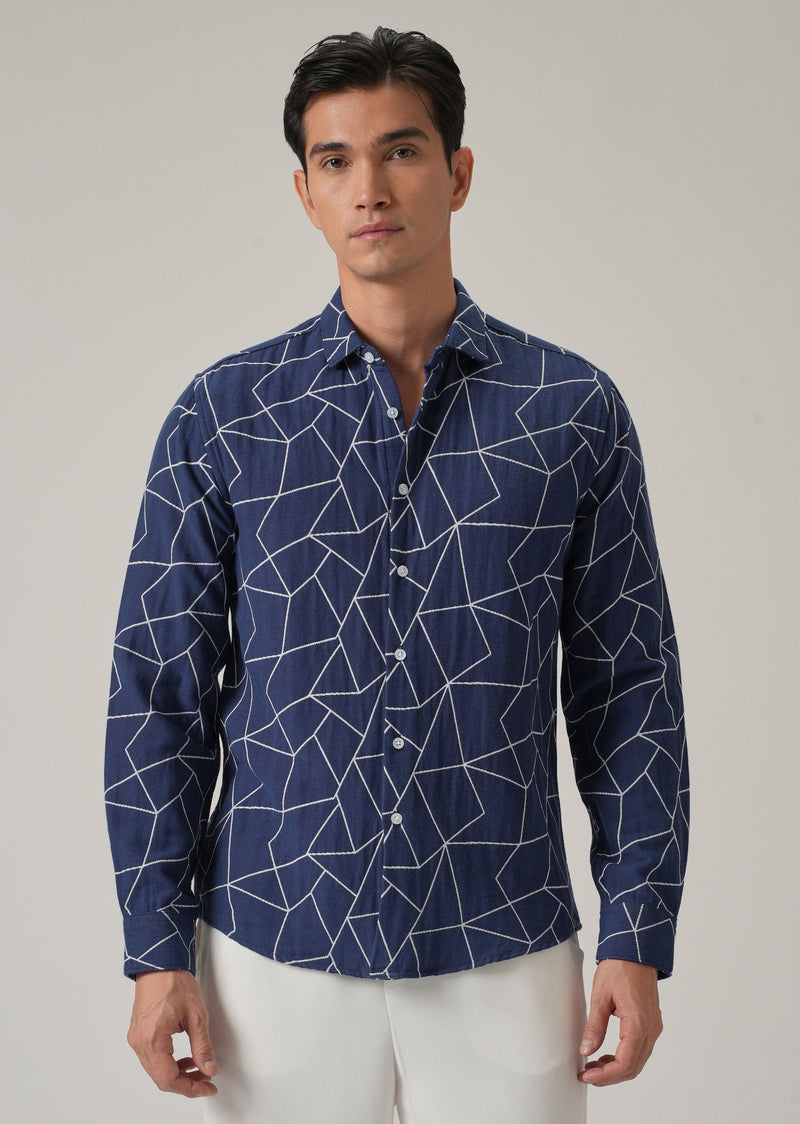 Indigo Prism Pattern Shirt