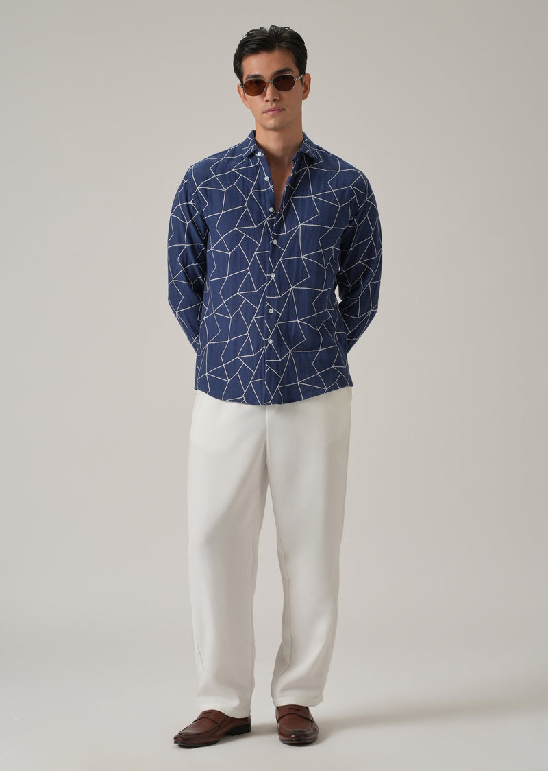 Indigo Prism Pattern Shirt