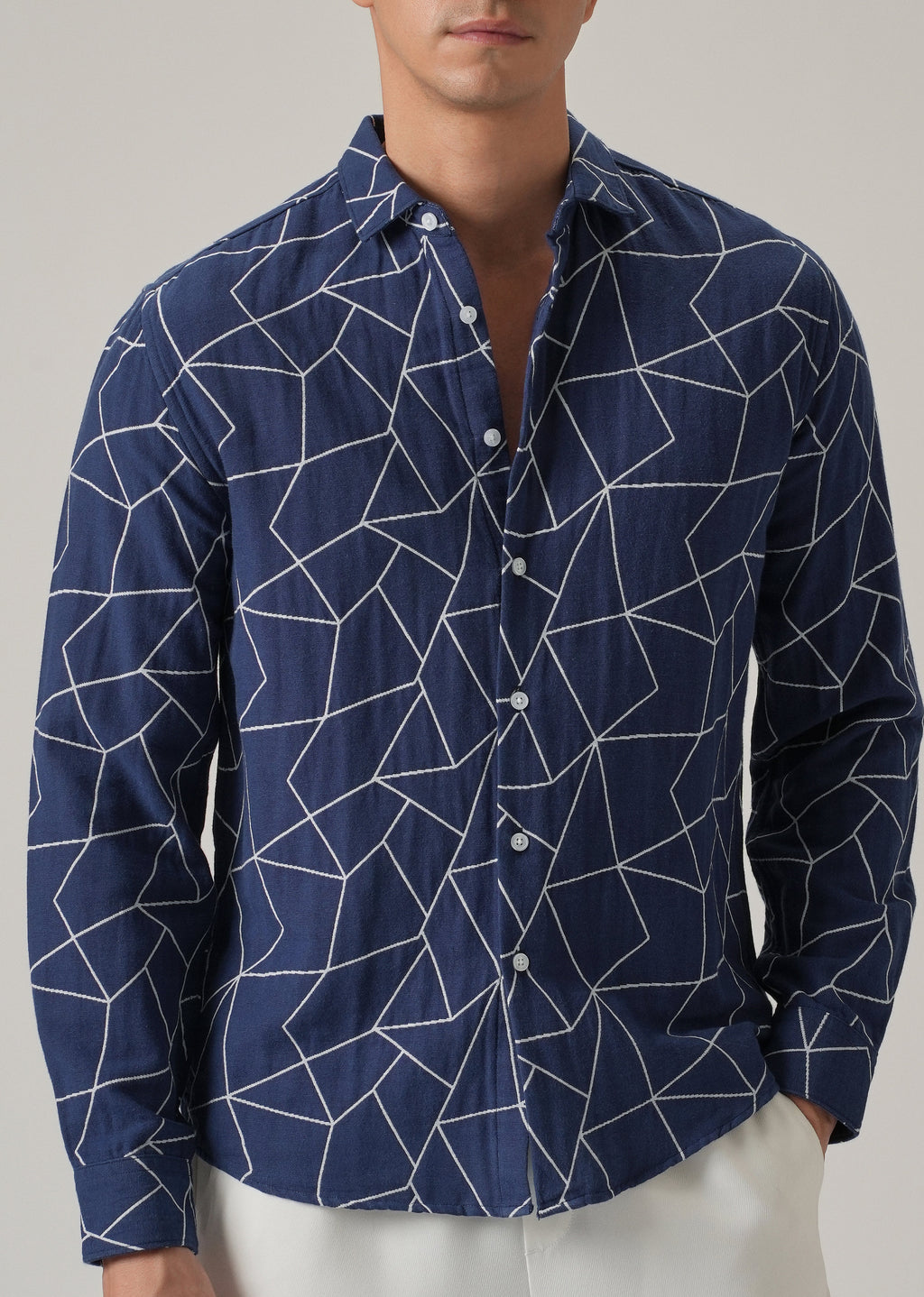 Indigo Prism Pattern Shirt