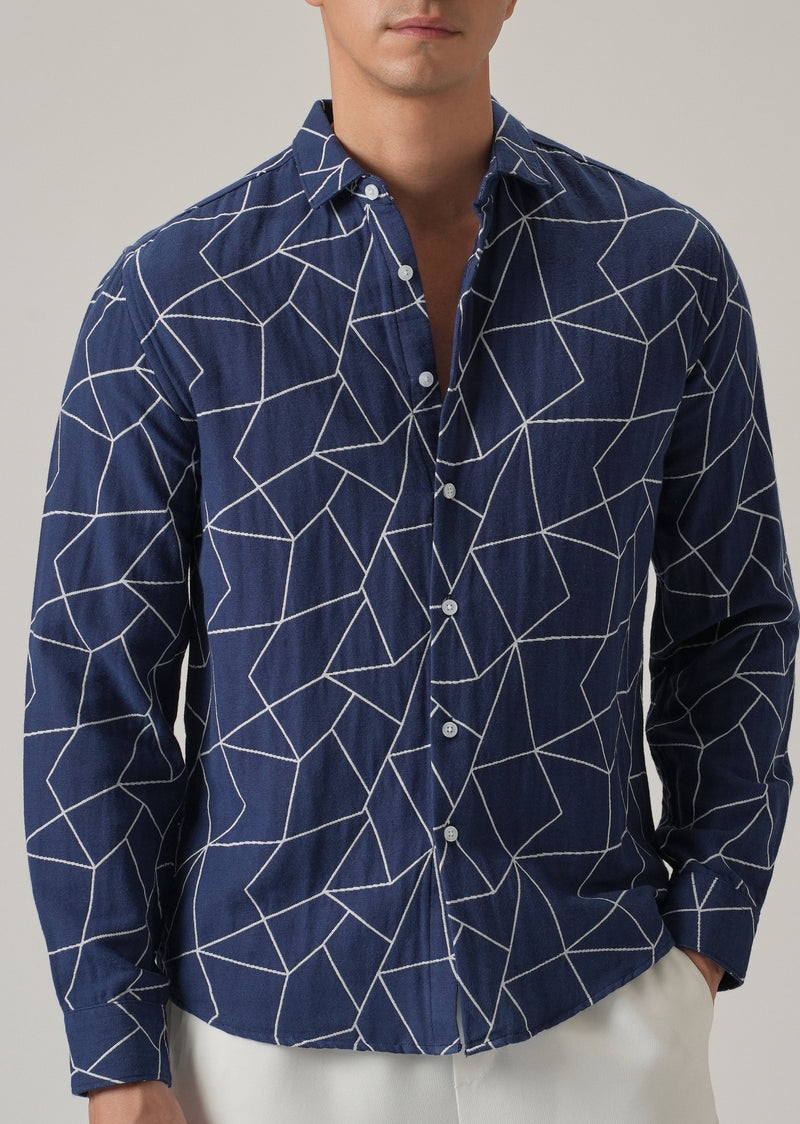 Indigo Prism Pattern Shirt