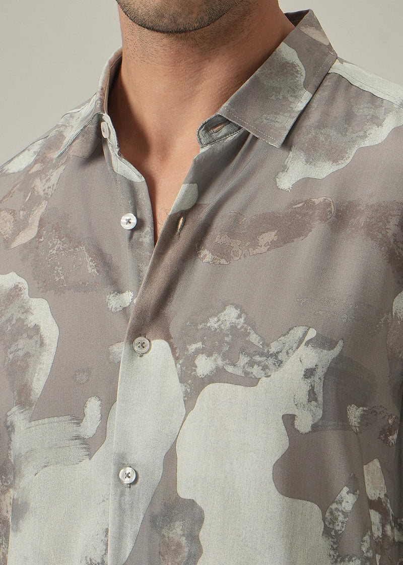 Light Brown Print Shirt