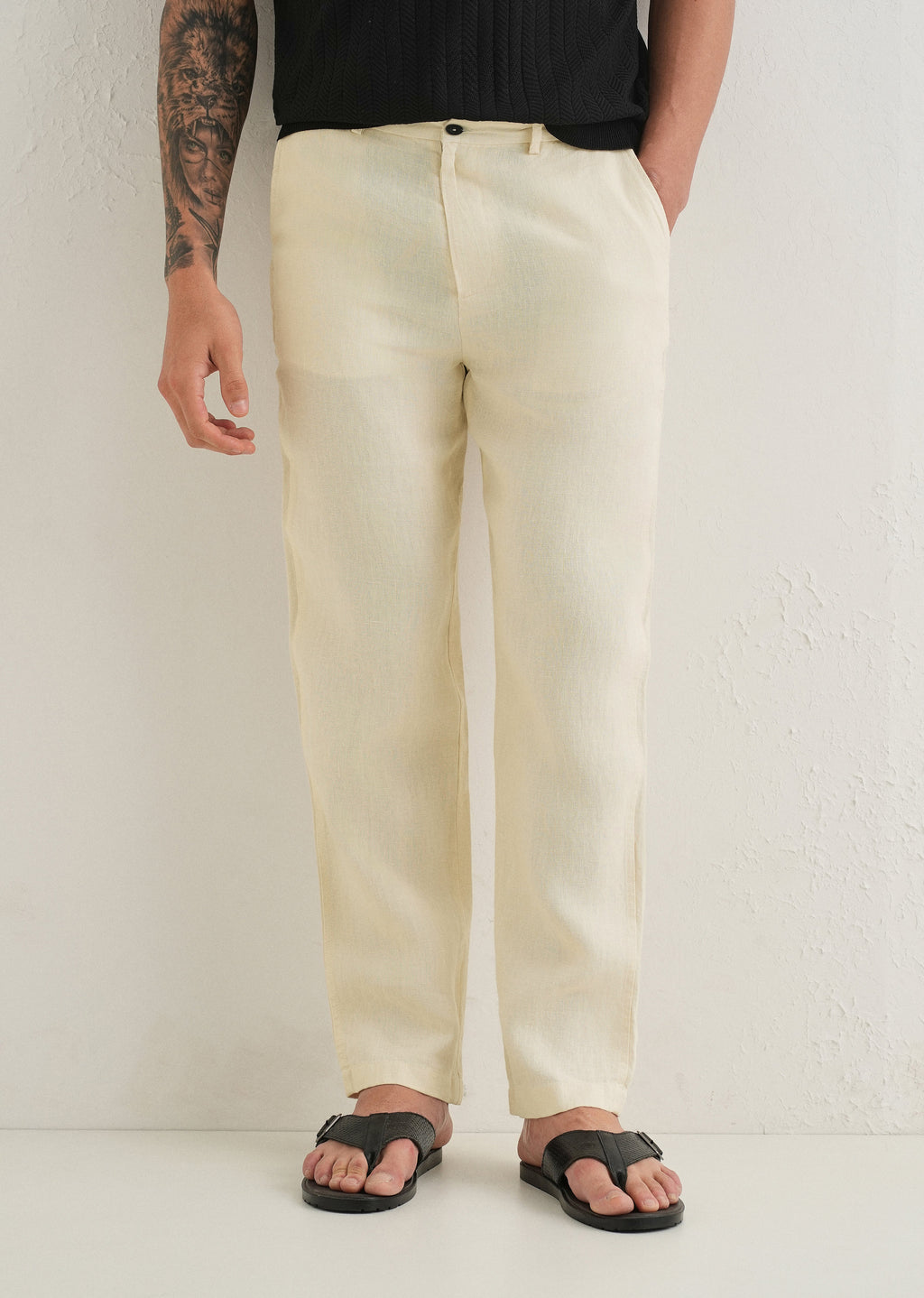 Light Cream Linen Pant
