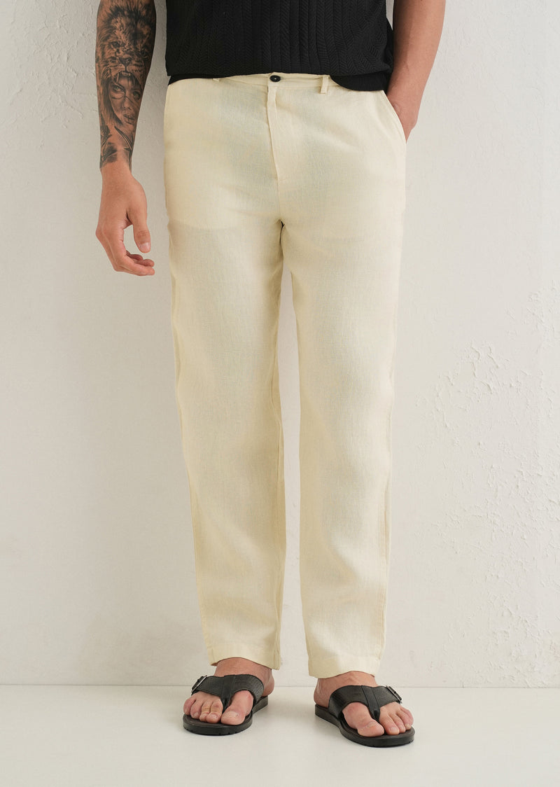 Light Cream Linen Pant