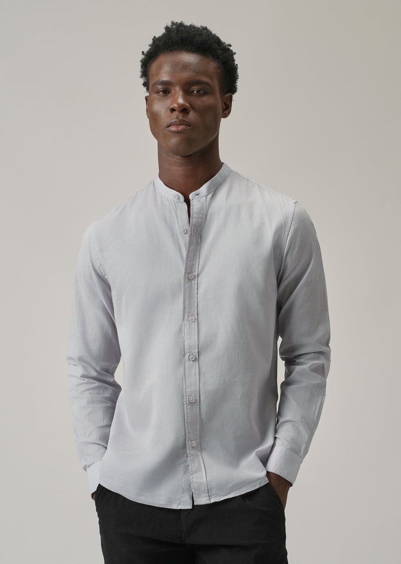 Light Grey Plain Cotton Shirt
