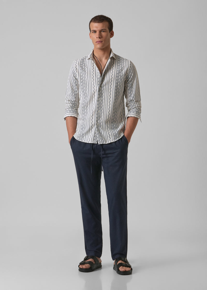 Light Grey Self Pattern Shirt