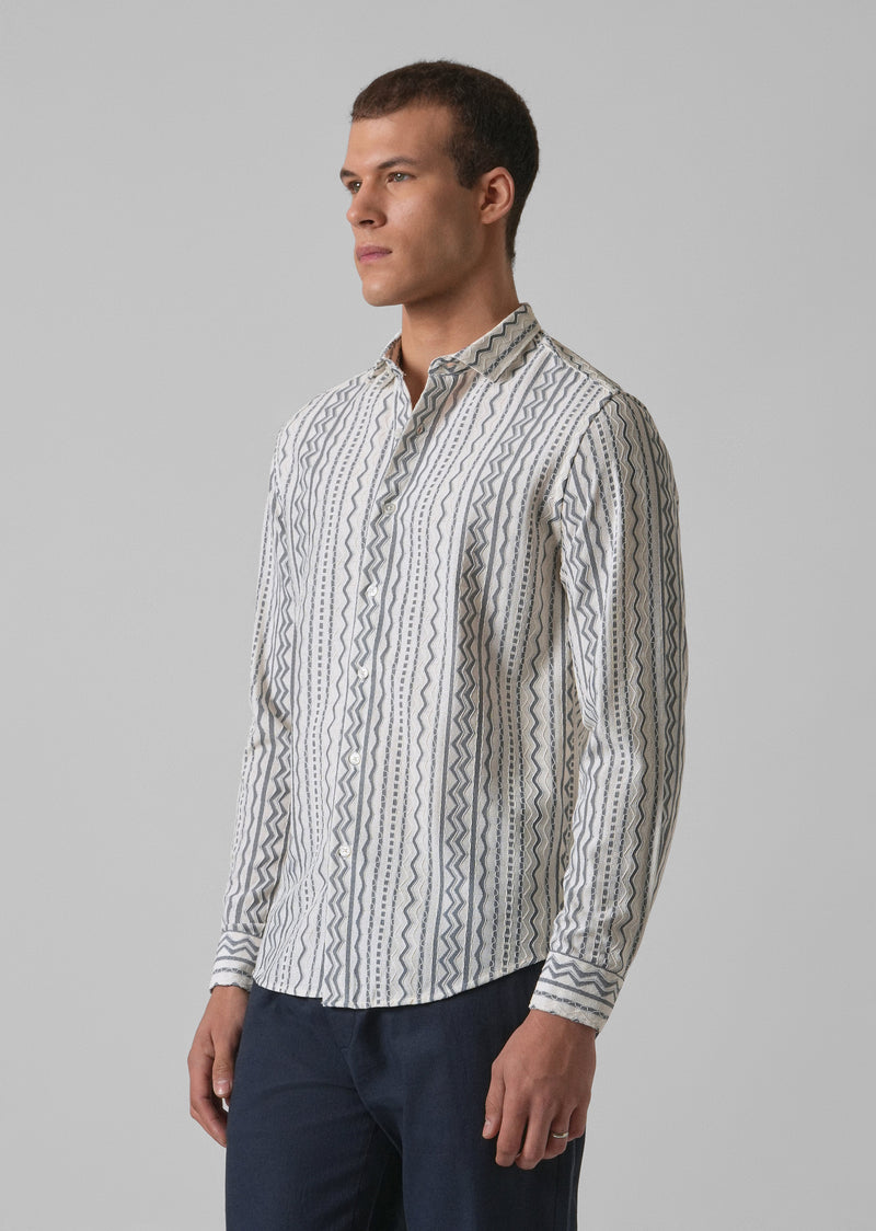 Light Grey Self Pattern Shirt