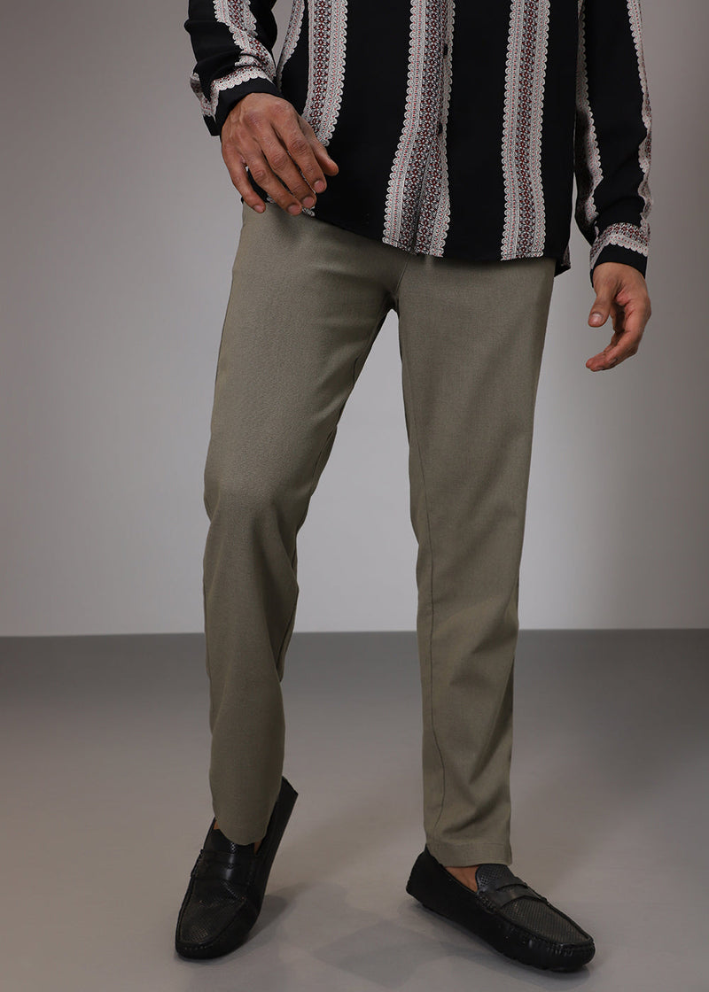 Light Olive Comfort Fit Linen Pant