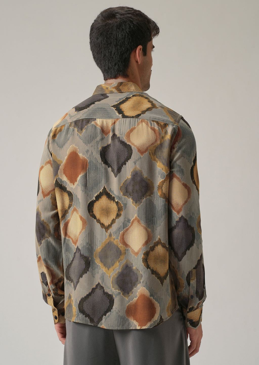 Light Olive Rustic Print Feather Shirt