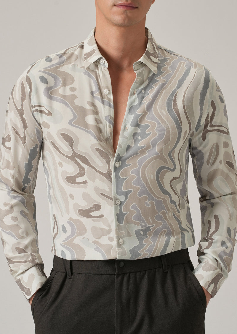 Marbled Print Shirt