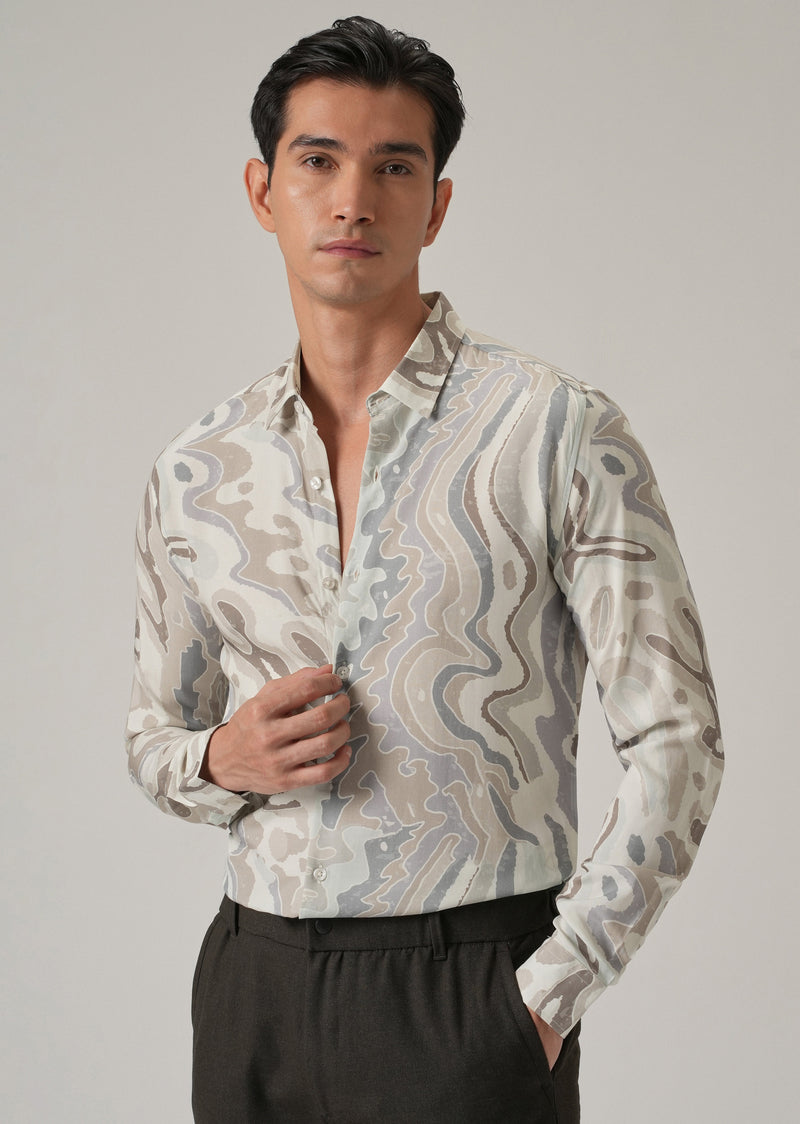 Marbled Print Shirt