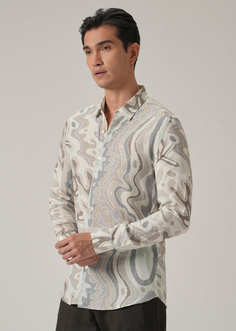 Marbled Print Shirt