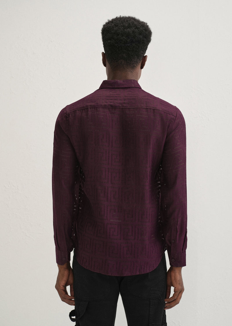 Maroon Laser Cut Shirt