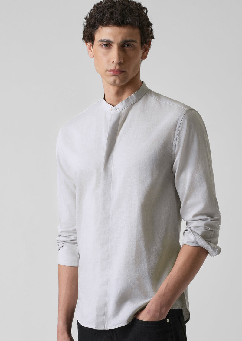 Mist Grey Cotton Linen Shirt
