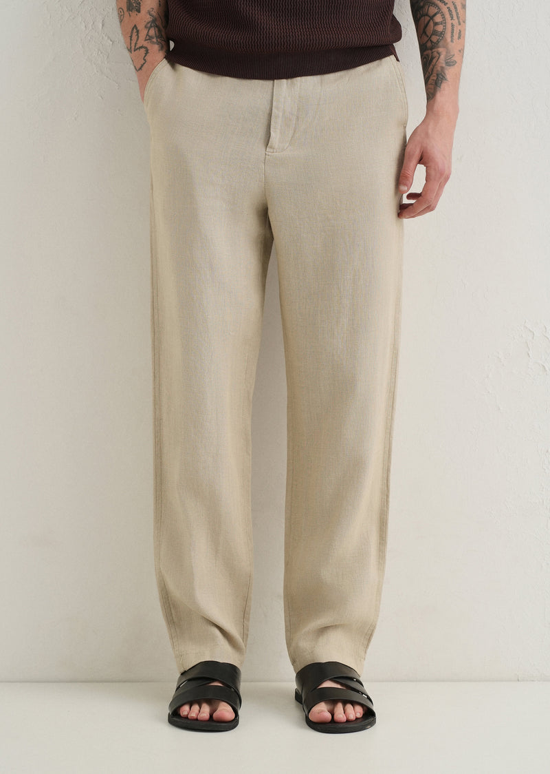 Mocha Beige Linen Pant