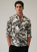 Monochrome Swirl Print Shirt