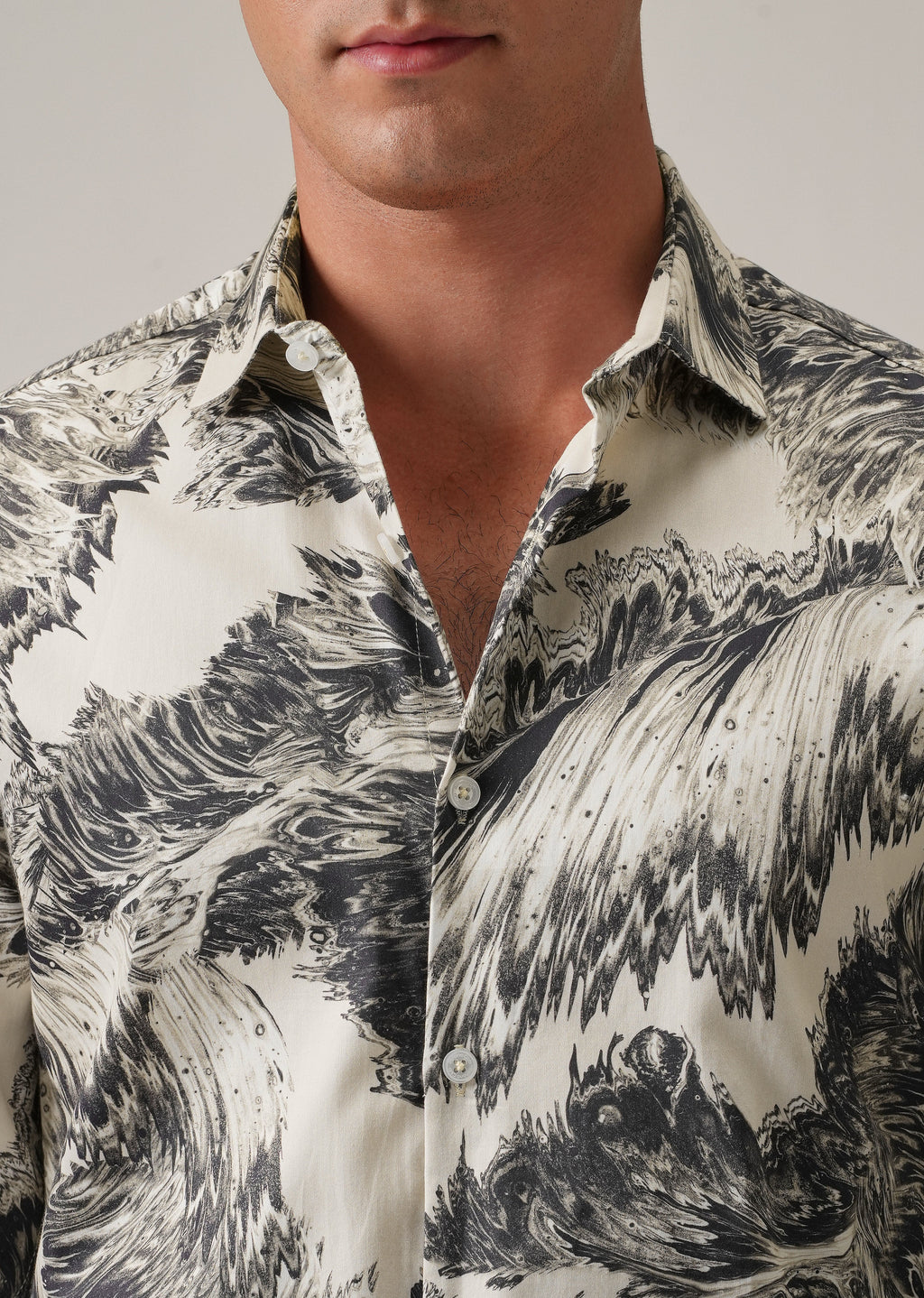 Monochrome Swirl Print Shirt