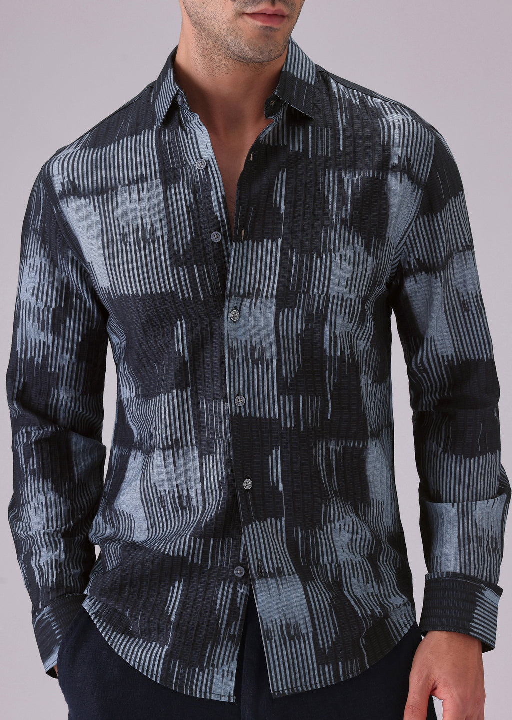 Monoline Blue printed shirt