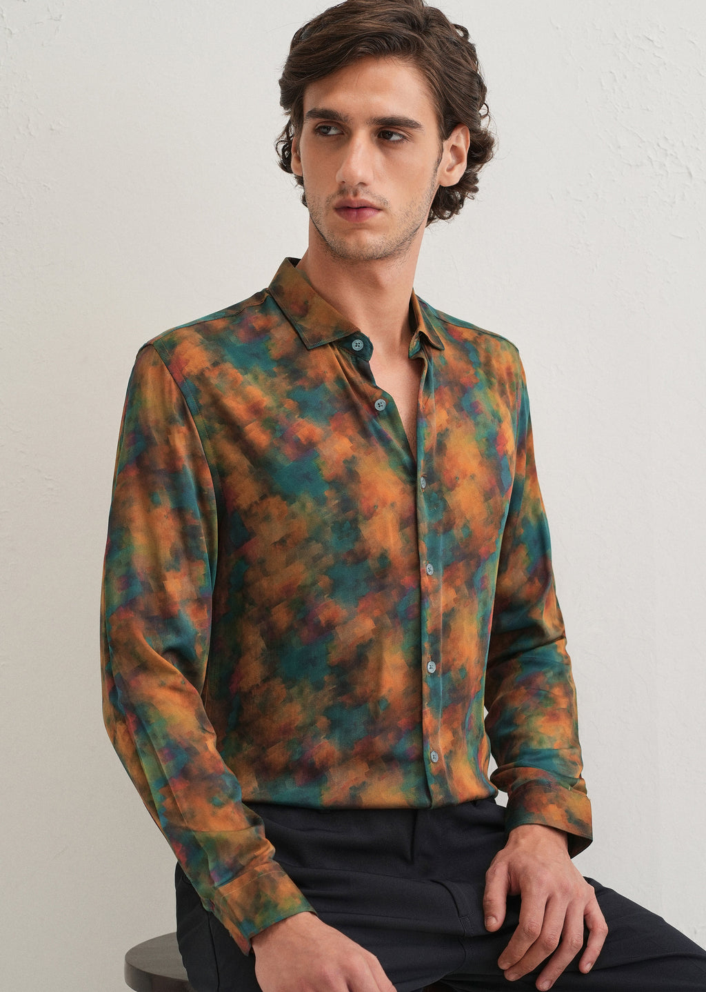 Multi Color Abstract Printed Shirt