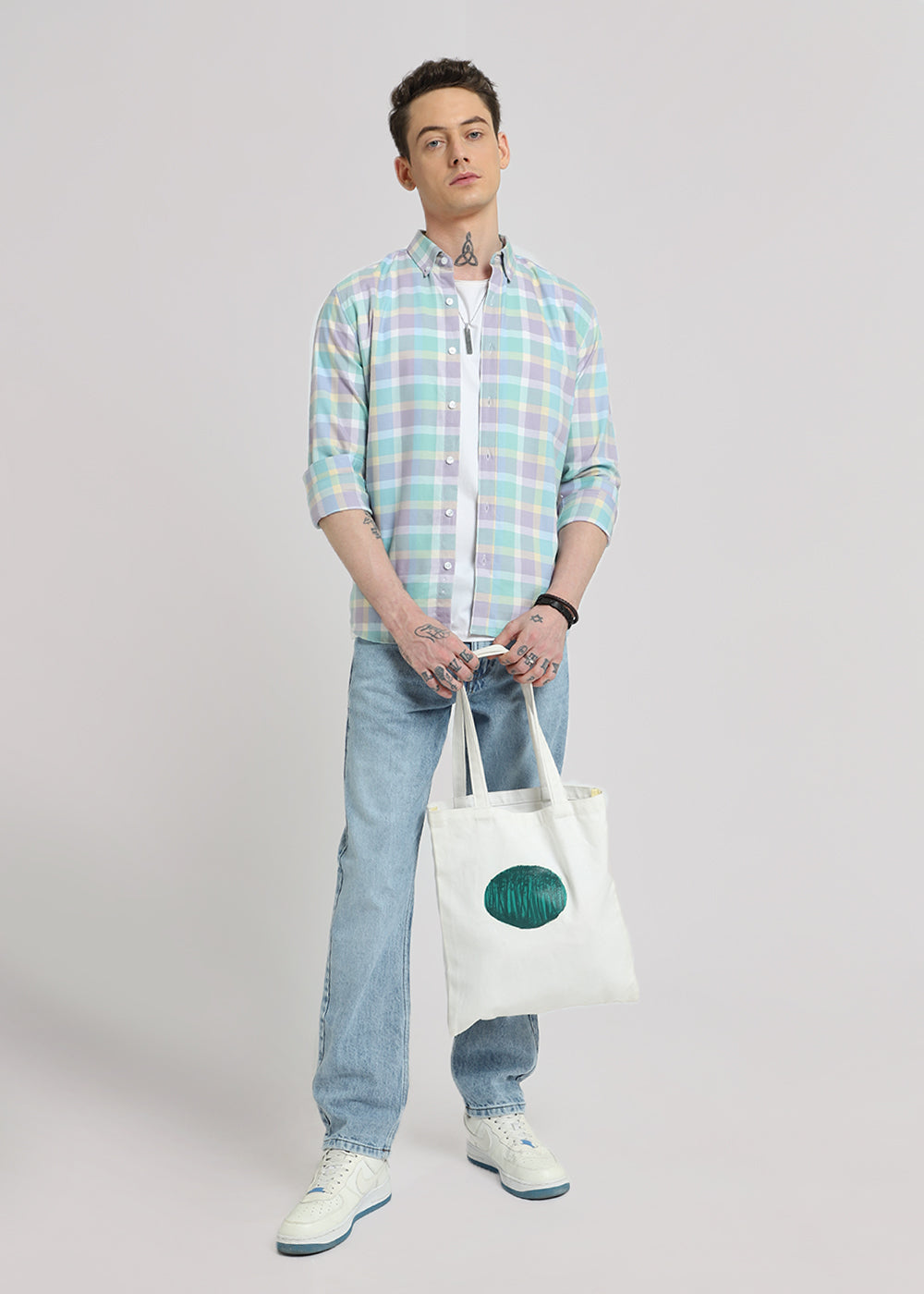 Multicolour Pink Oxford Cotton Check Shirt