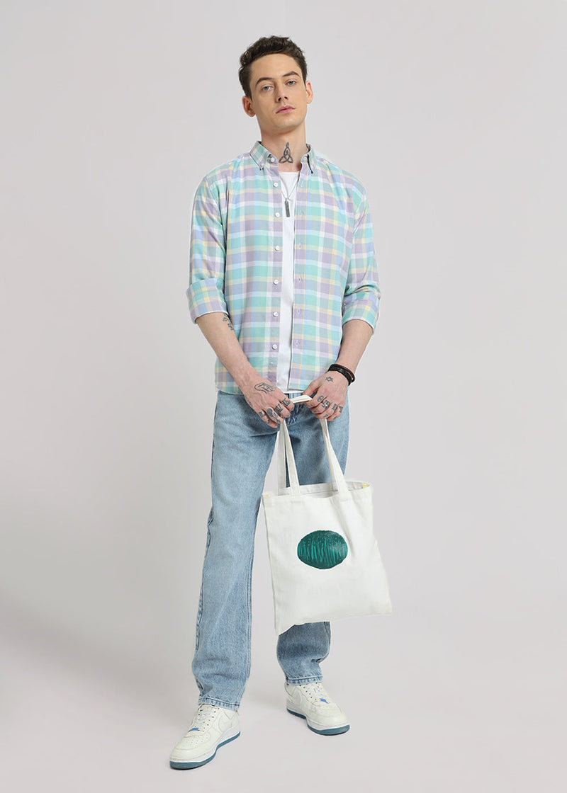 Multicolour Pink Oxford Cotton Check Shirt