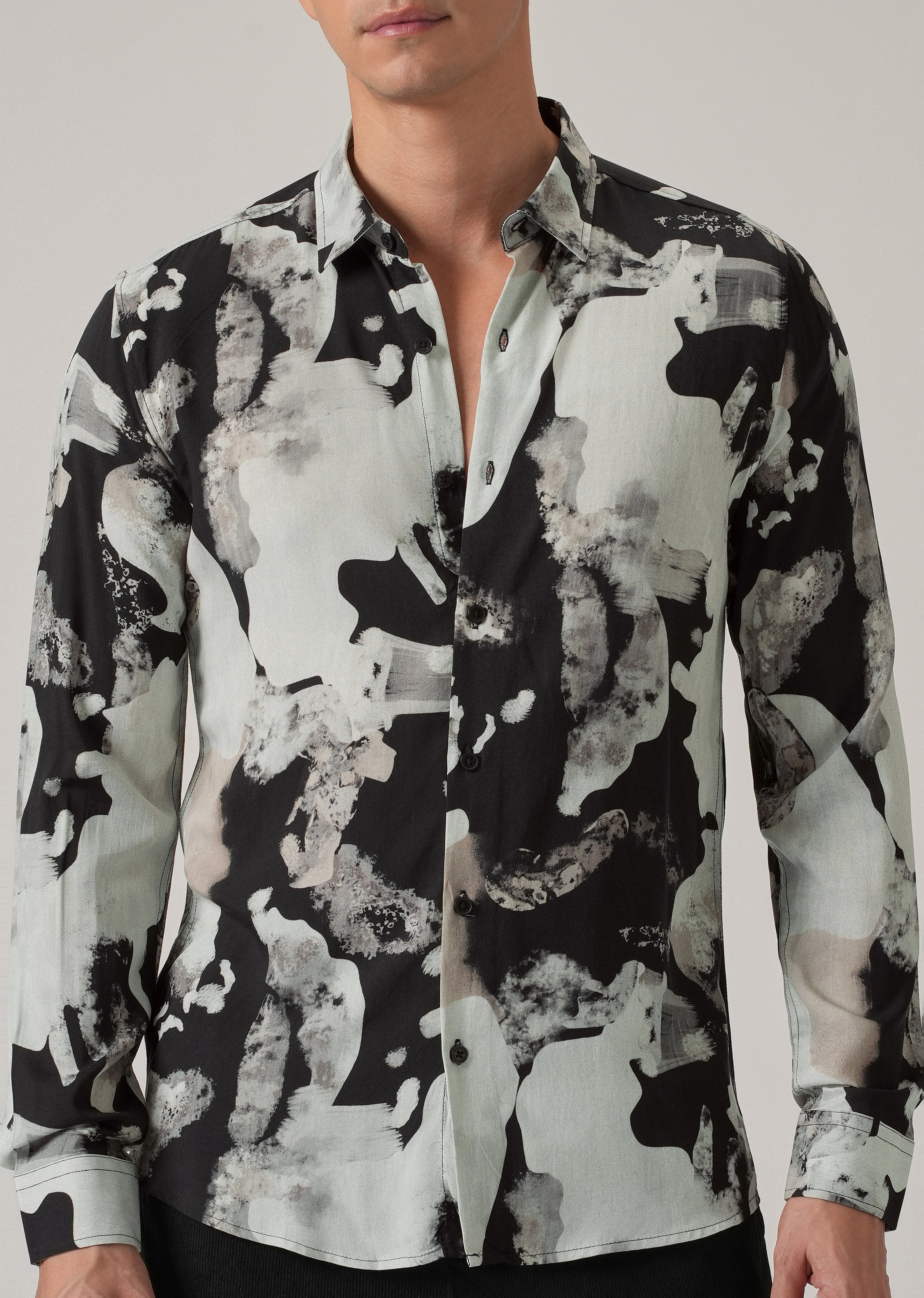 Black Neutral Print Shirt