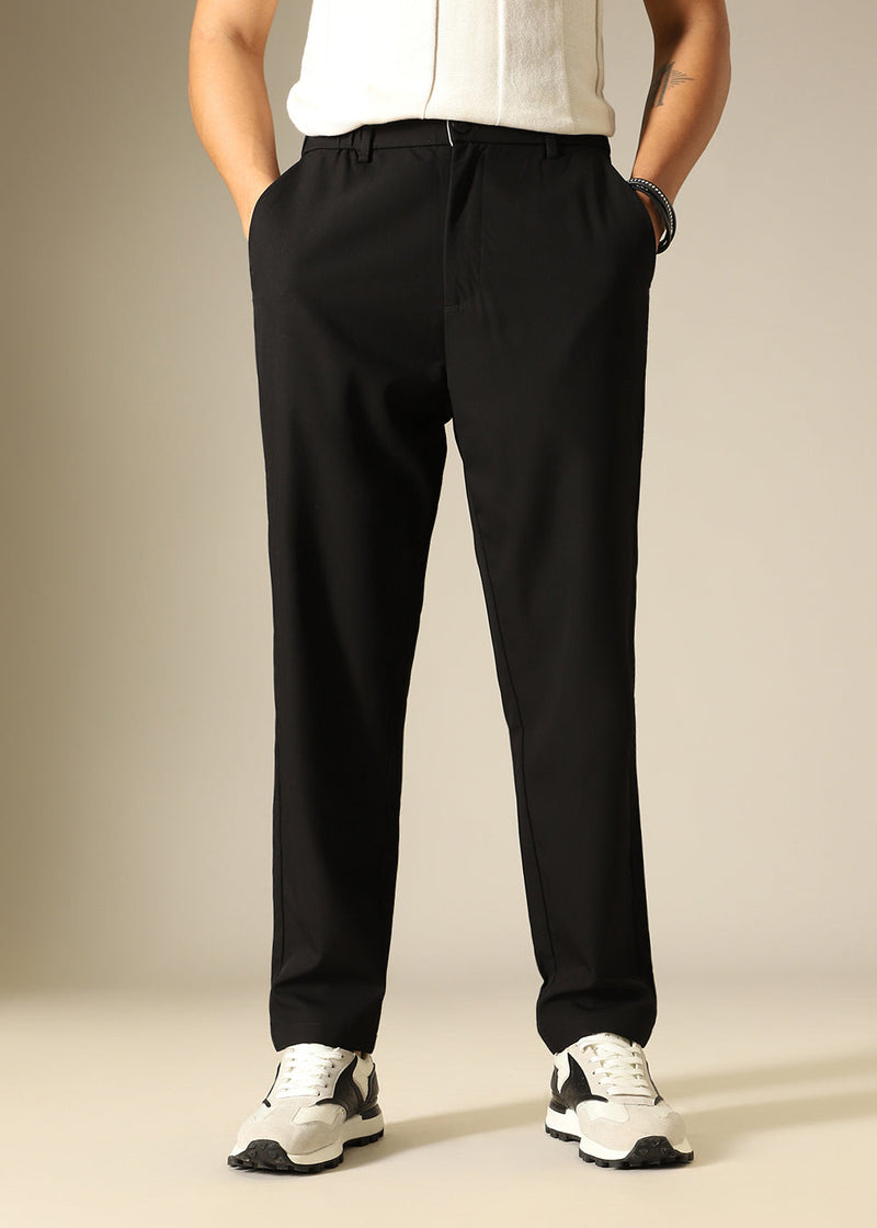Noir Black Regular Fit Trouser