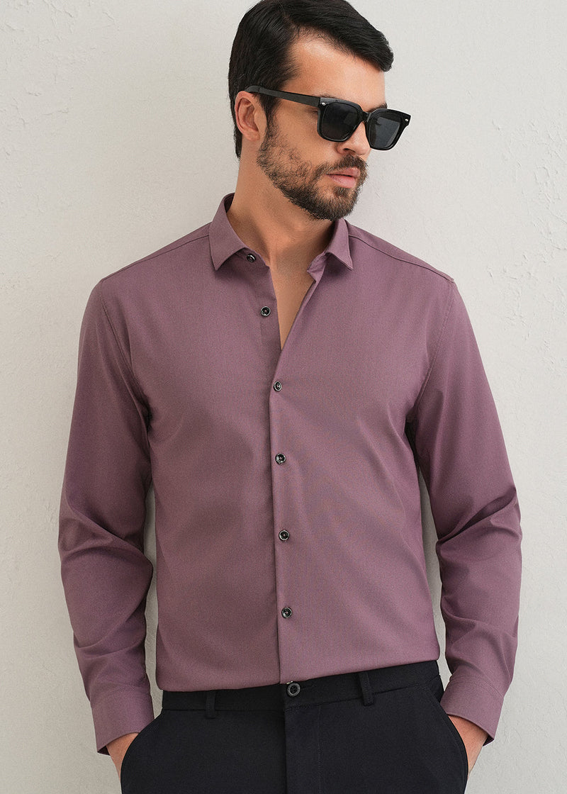 Nude Pink Plain Wrinkle Free Shirt