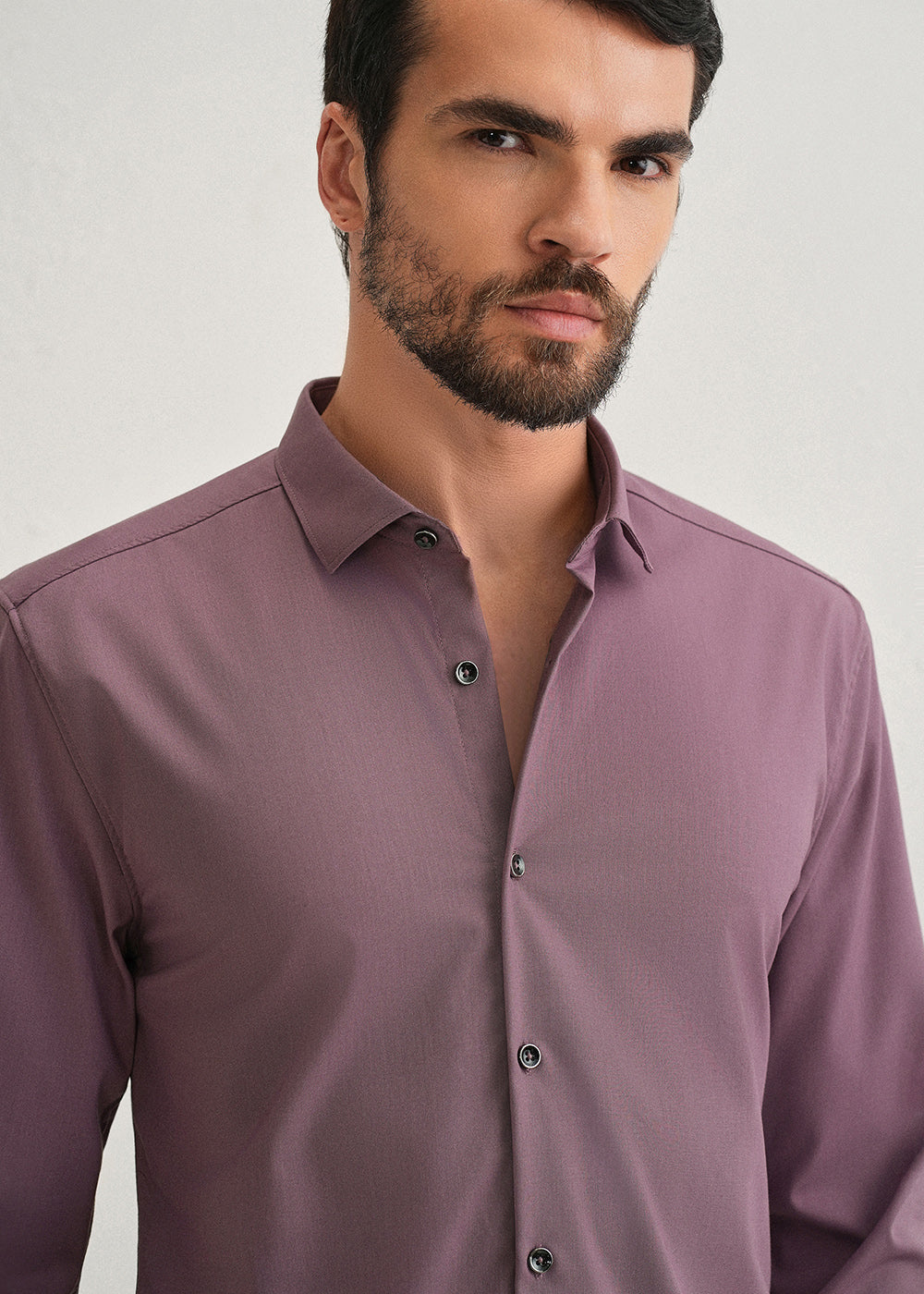 Nude Pink Plain Wrinkle Free Shirt