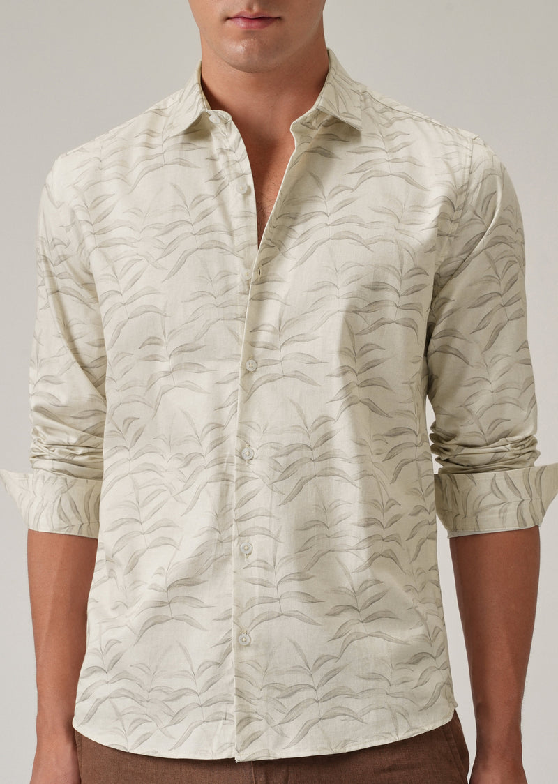 Off-White Leaf Print Shirt