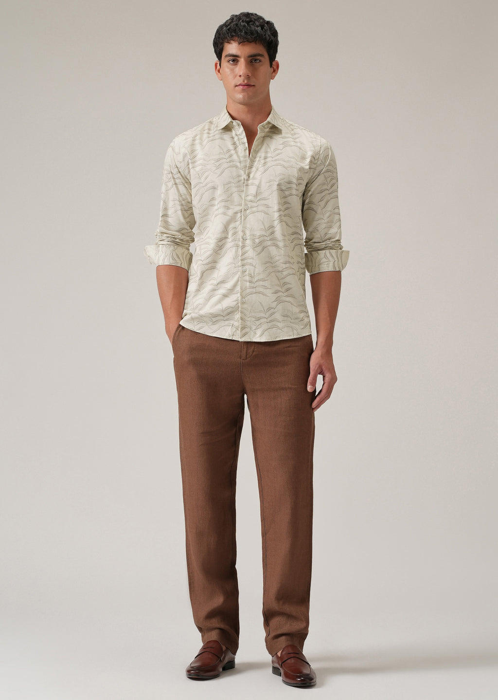 Off-White Leaf Print Shirt