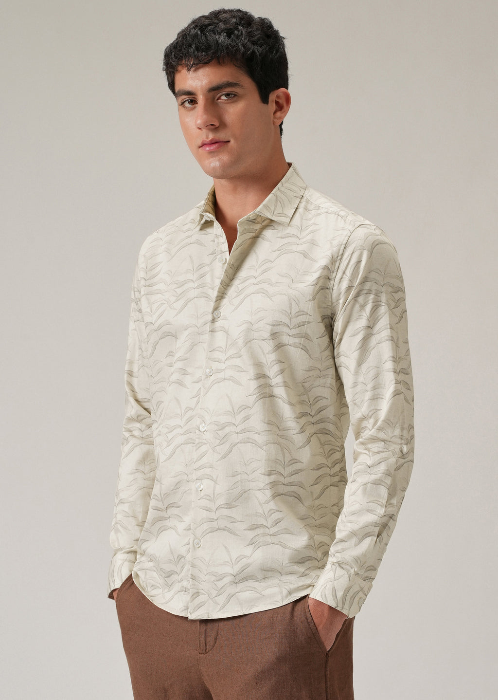 Off-White Leaf Print Shirt