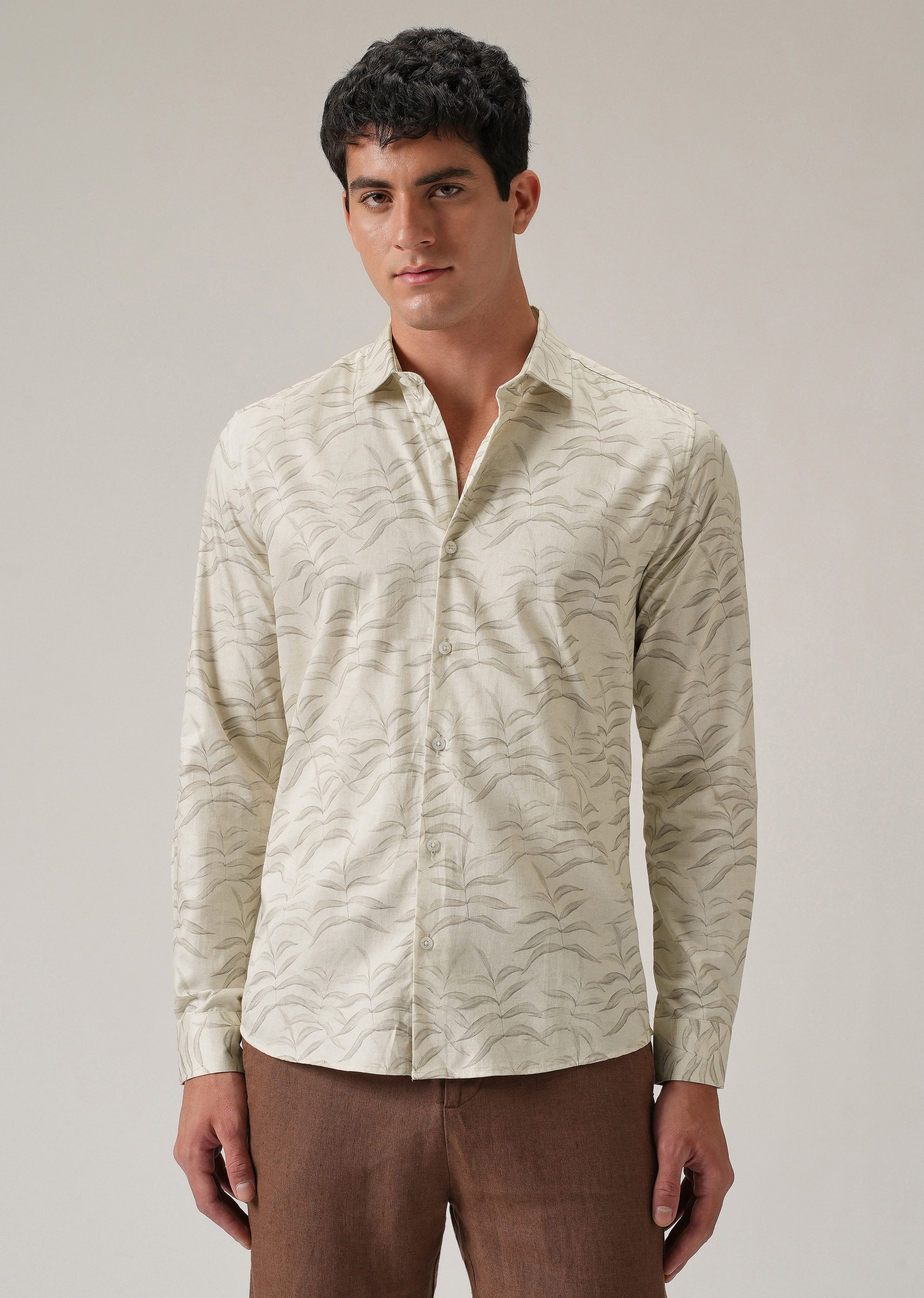 Off-White Leaf Print Shirt