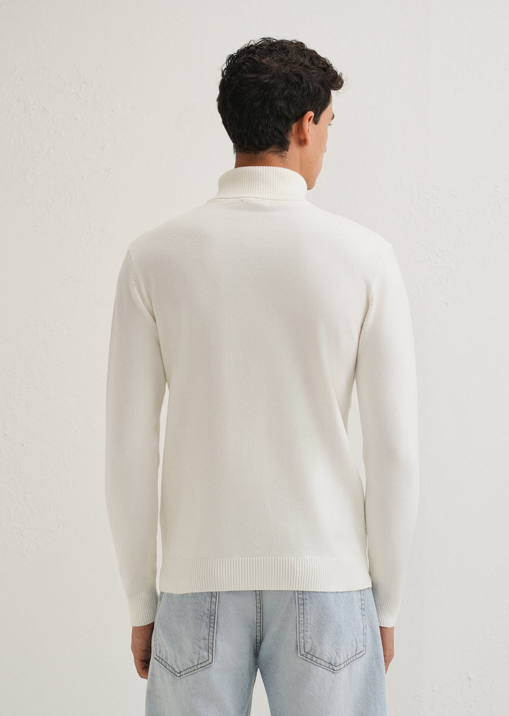 Off White Turtle-Neck Sweater