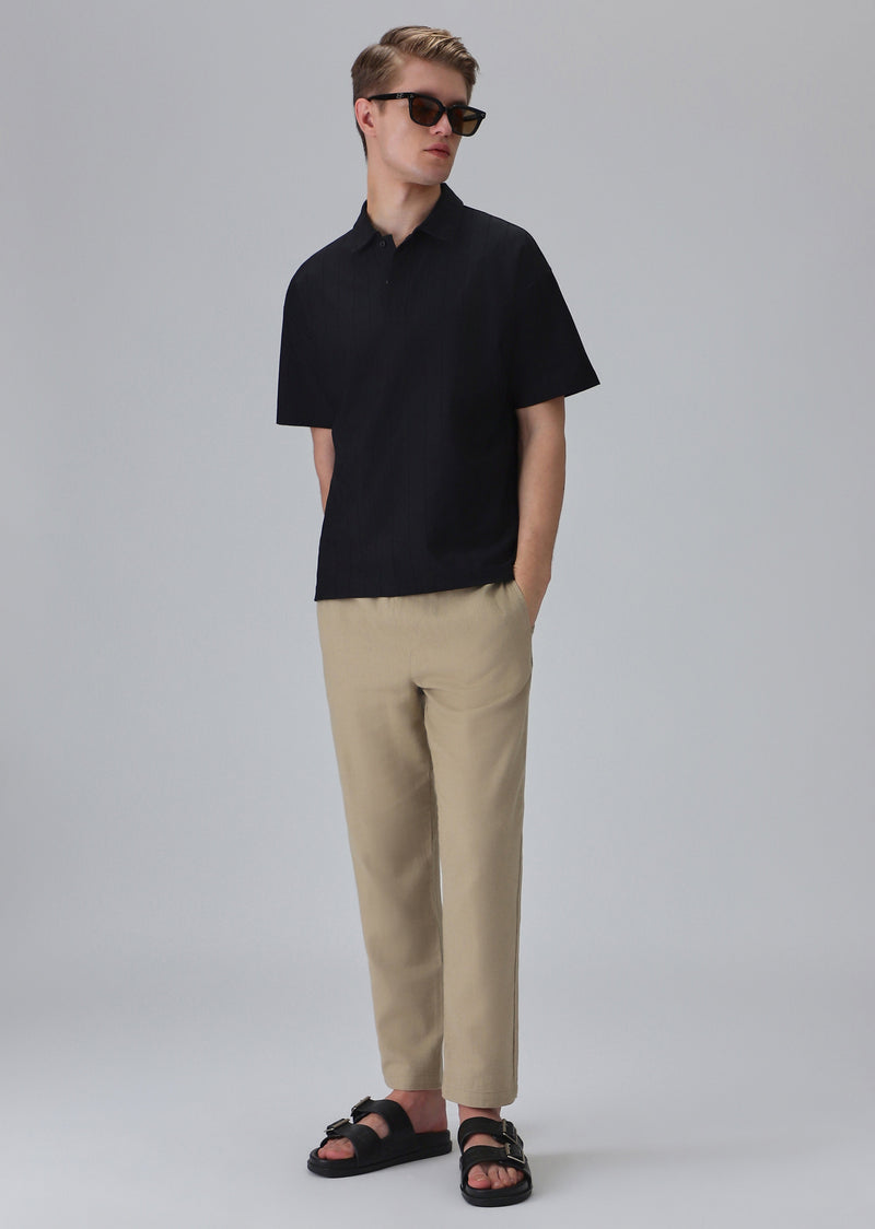 Olive Drawstring Linen Pant