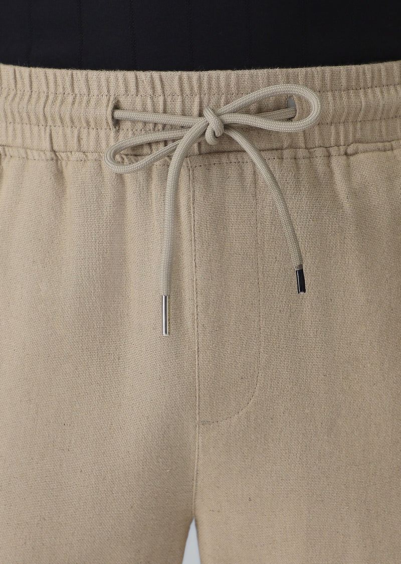 Olive Drawstring Linen Pant