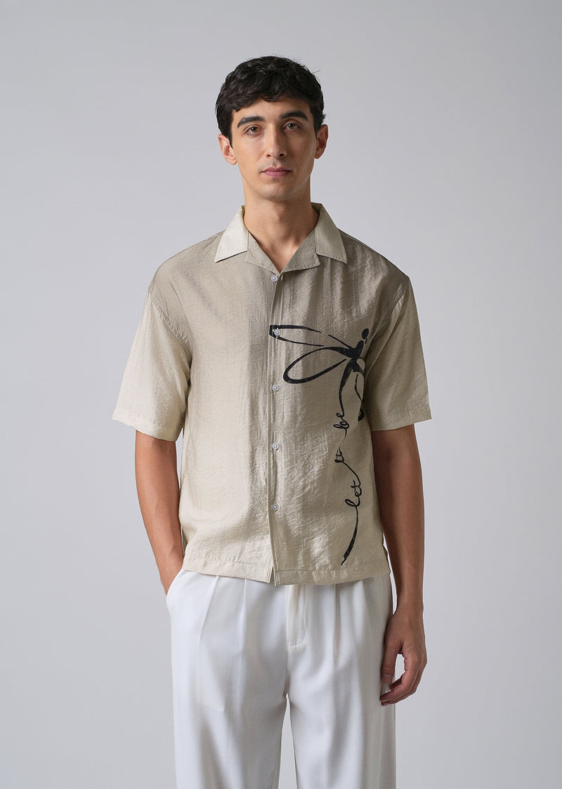 Ombre Beige Print Shirt
