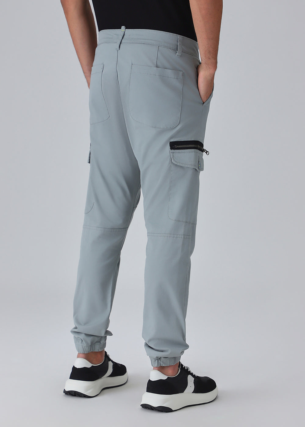 Oxford Gray Elasticated Cargo Pant