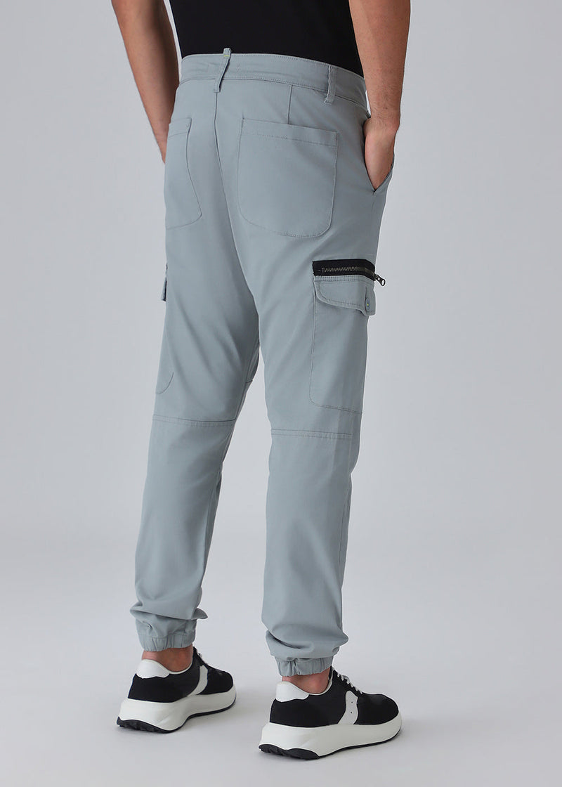 Oxford Gray Elasticated Cargo Pant