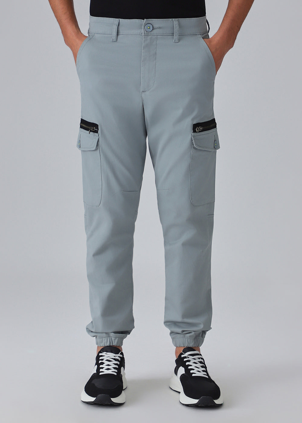 Oxford Gray Elasticated Cargo Pant
