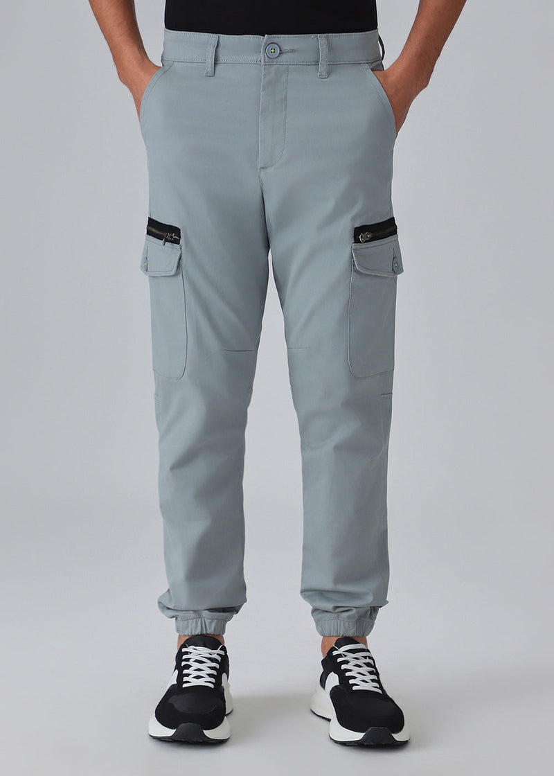 Oxford Gray Elasticated Cargo Pant