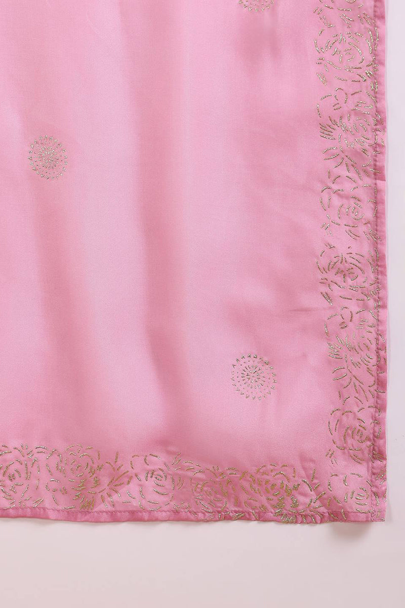 Lavender Silk Blend Straight Kurta Pant With Dupatta - Lavender