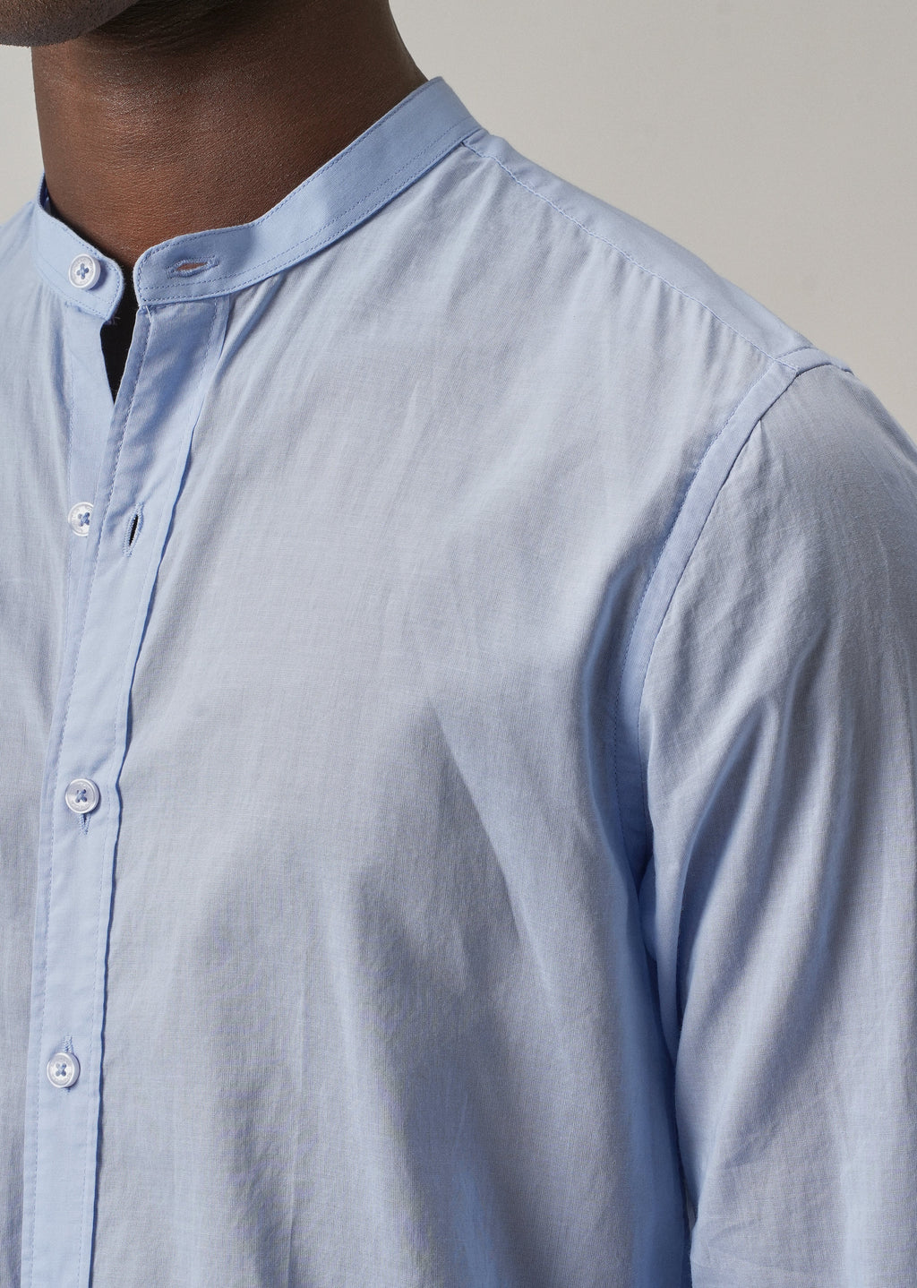 Pastel Blue Plain Cotton Shirt