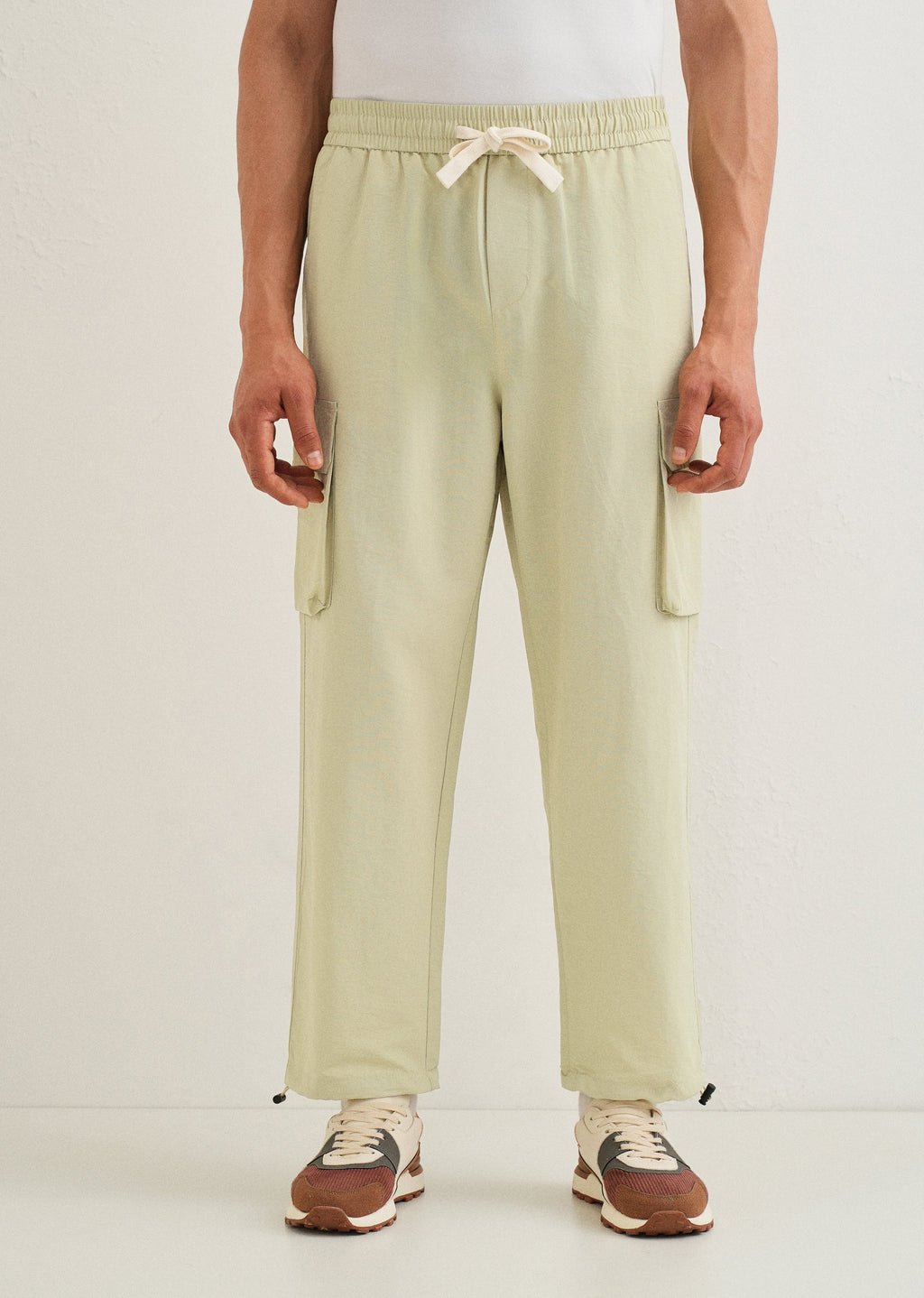Pastel Green Relaxed Fit Cargo Pant